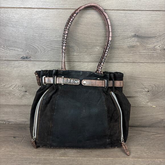 Gun Tote’s N Mamas Womens Concealed Carry Brown Leather Suede Purse Shoulder Bag - Picture 6 of 16